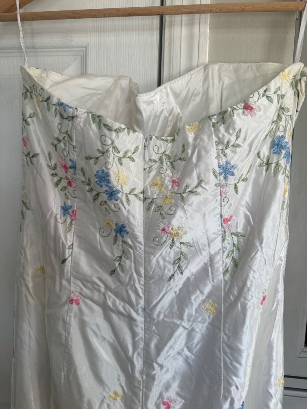 Jessica McClintock Gunne Sax SZ 13 Strapless Floral Embroidered Dress Homecoming - Picture 4 of 8